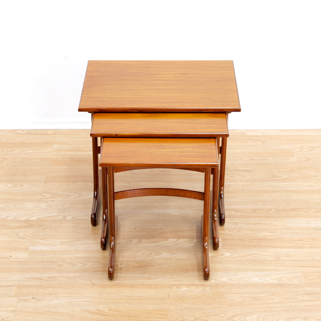 MID CENTURY TEAK NESTING SIDE TABLES BY G PLAN