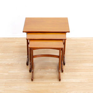 MID CENTURY TEAK NESTING SIDE TABLES BY G PLAN