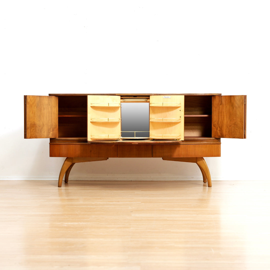 MID CENTURY LIQUOR CABINET CREDENZA BY BEAUTILITY FURNITURE