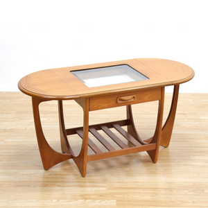 MID CENTURY TEAK SIDE TABLE WITH LEAVES BY G PLAN