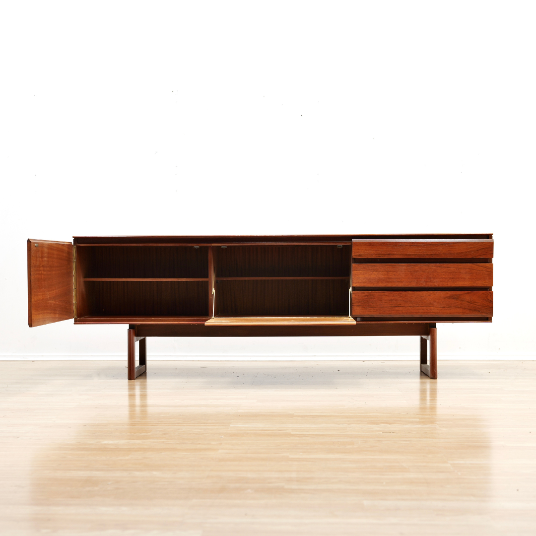 MID CENTURY TEAK CREDENZA BY WHITE & NEWTON