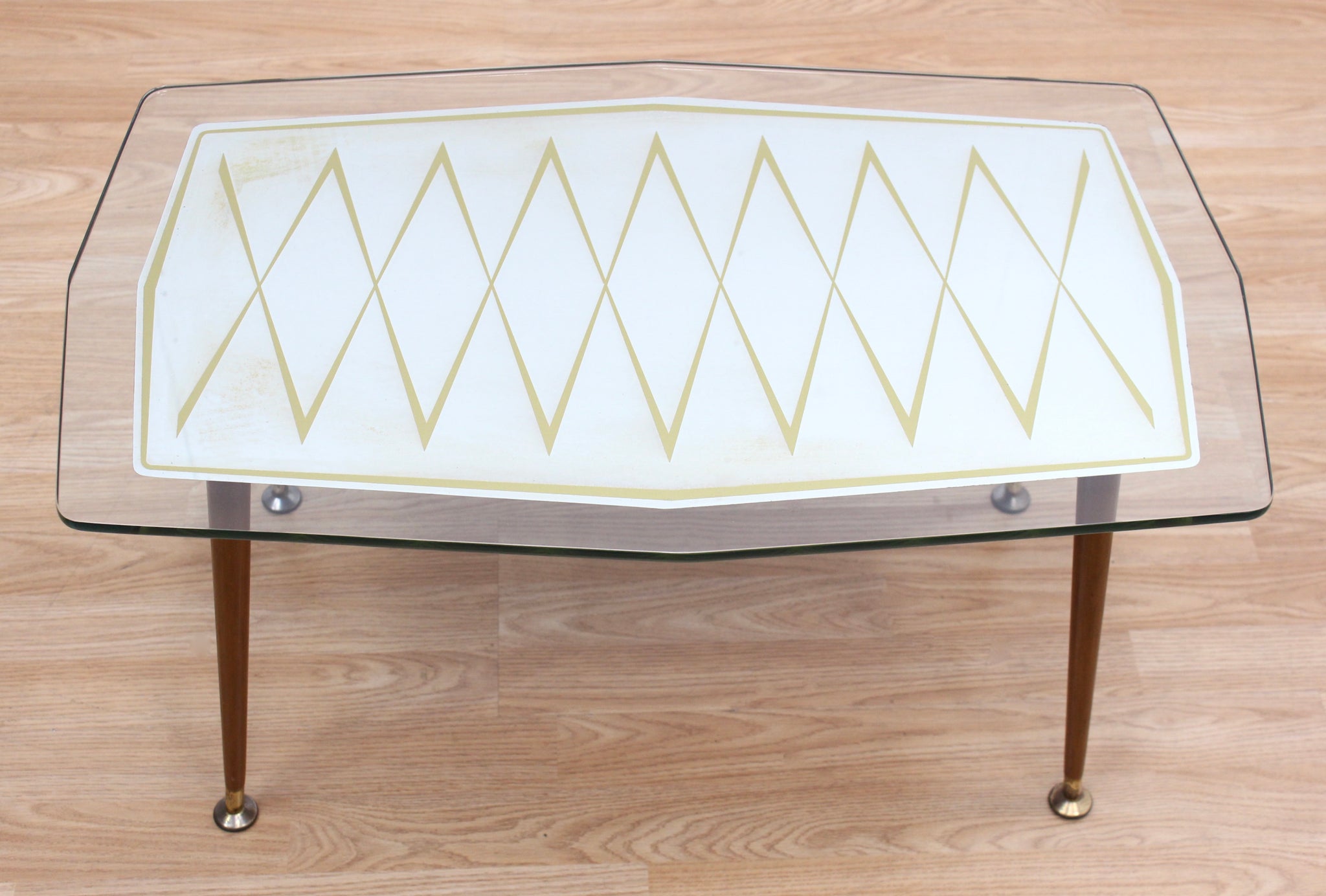 VINTAGE 1960S MIRRORED ATOMIC COFFEE TABLE