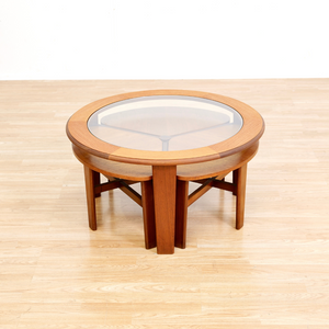 MID CENTURY TRINITY NESTING TABLES BY STONEHILL FURNITURE