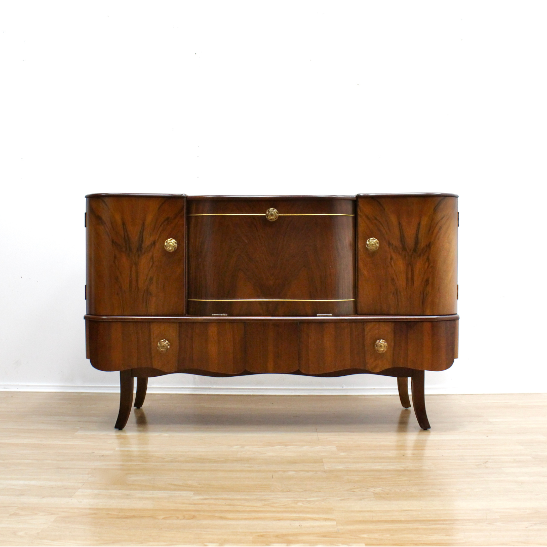 MID CENTURY LIQUOR CABINET CREDENZA BY BEAUTILITY FURNITURE