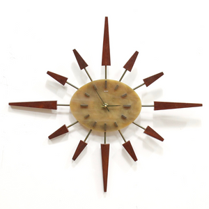 MID CENTURY ATOMIC WALL CLOCK BY MANLEY