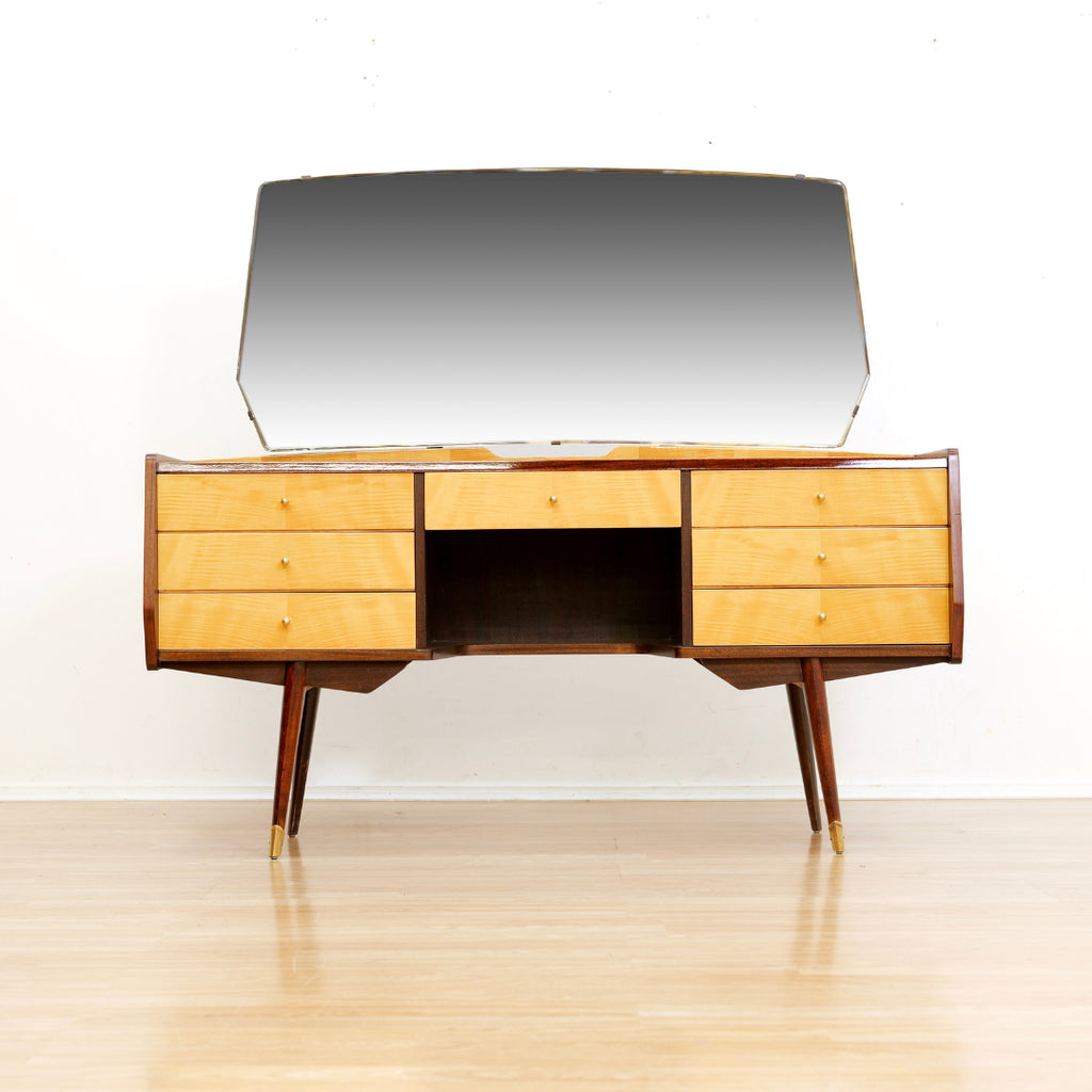 Vintage Italian Marino Vanity Lacquered Maple & Sycamore