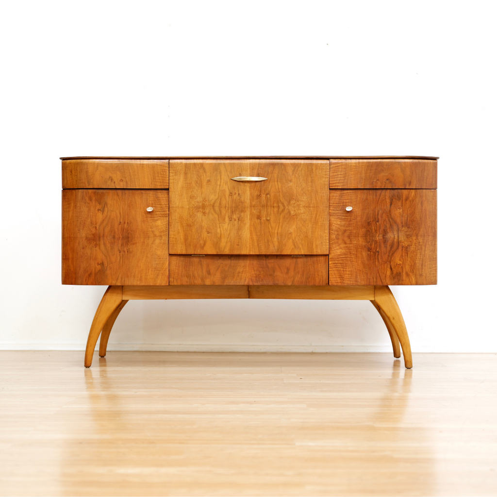 Reserved 1950S WALNUT LIQUOR CABINET CREDENZA BY BEAUTILITY OF LONDON