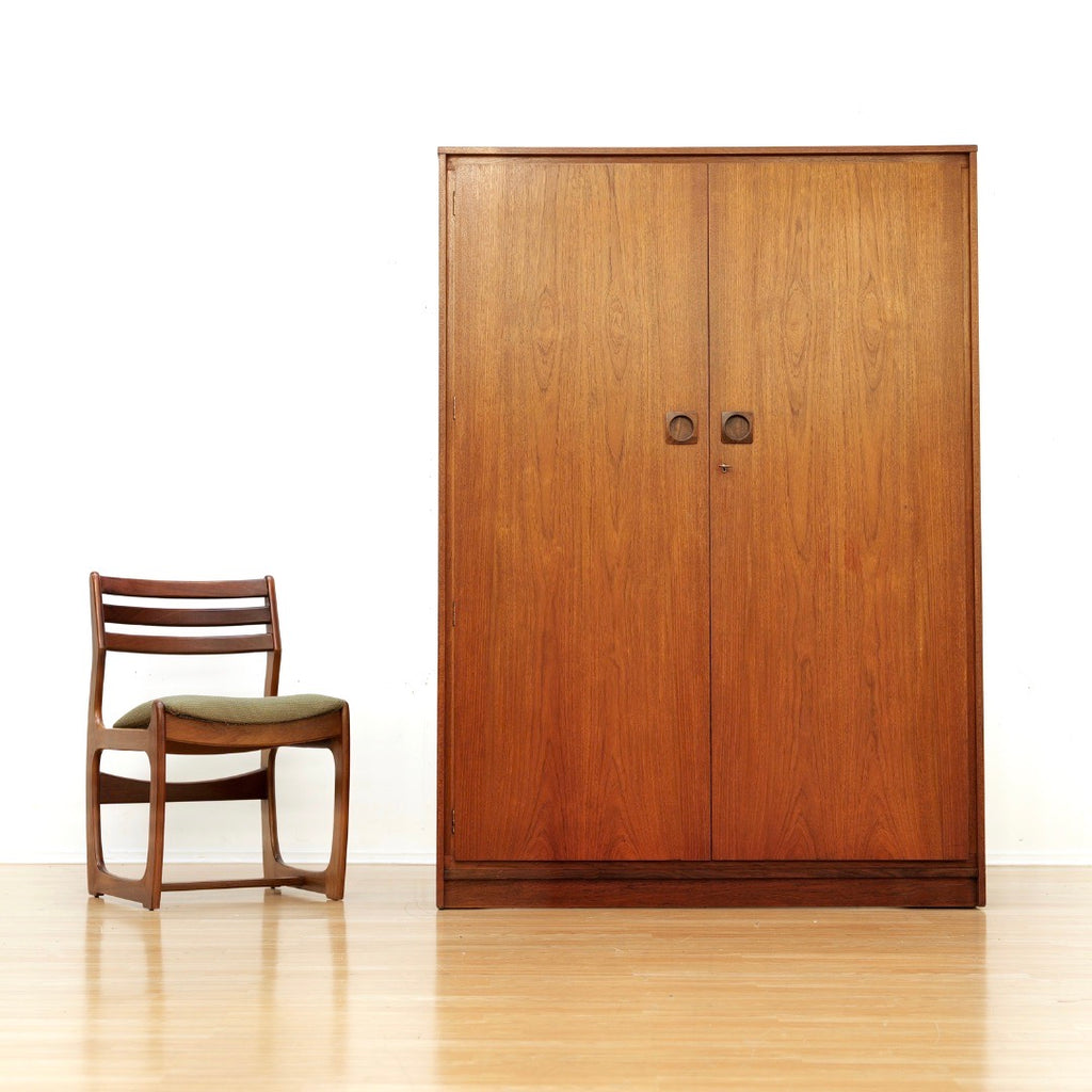 MID CENTURY ARMOIRE WARDROBE BY WRIGHTON FURNITURE