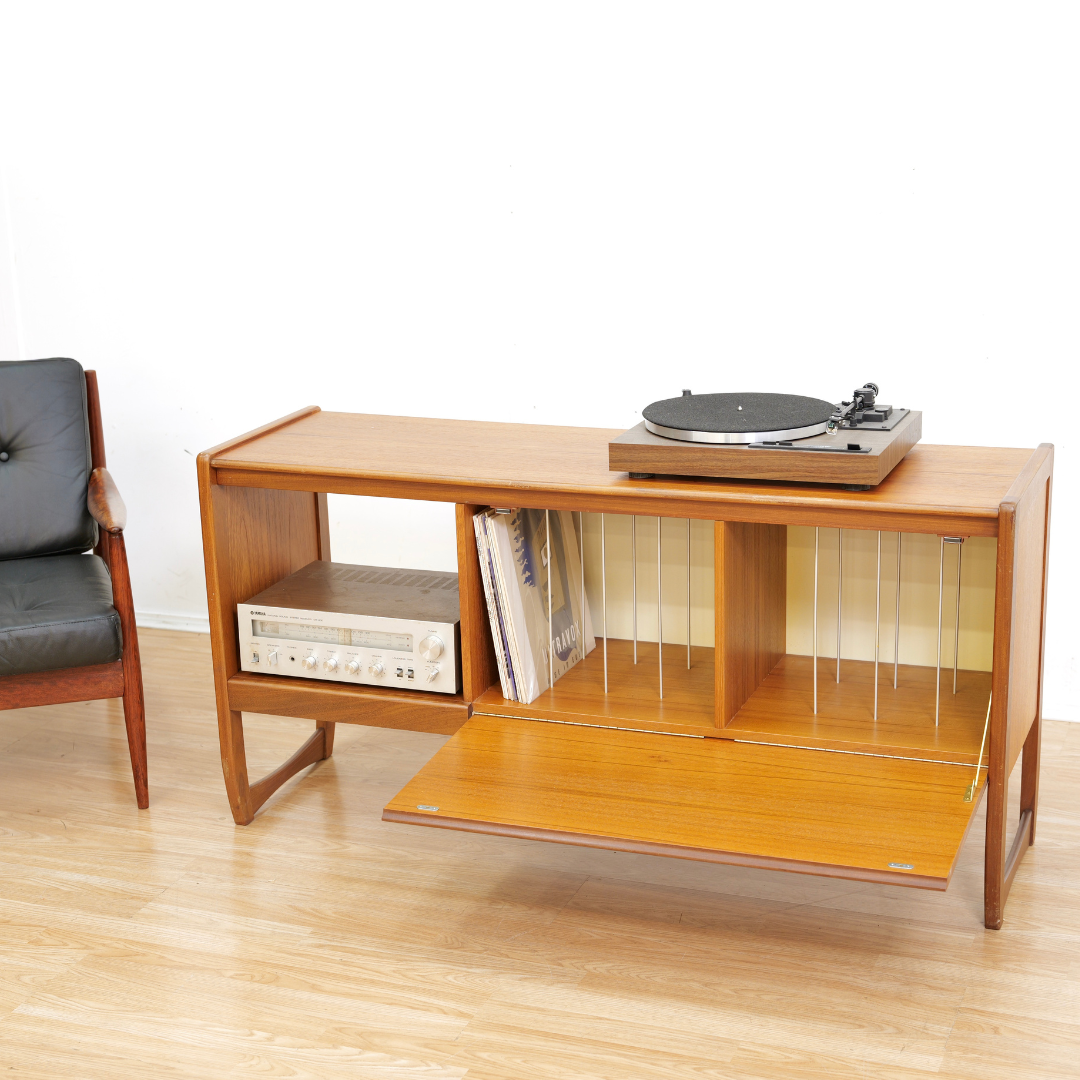 Reserved Mid Century Teak Vinyl Record Media Unit