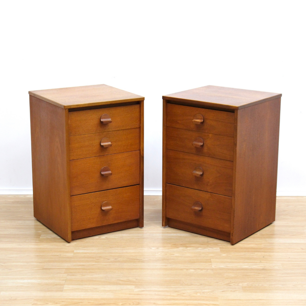 MID CENTURY TEAK NIGHTSTANDS BY STAG FURNITURE