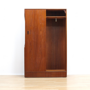 MID CENTURY TEAK ARMOIRE BY HUBBI-ROBE