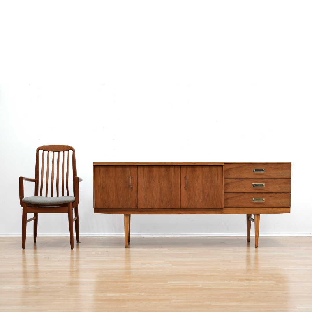 MID CENTURY WALNUT CREDENZA BY BEAUTILITY FURNITURE