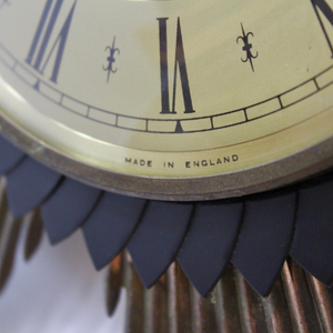 MID CENTURY BRASS SUNBURST CLOCK BY METAMEC