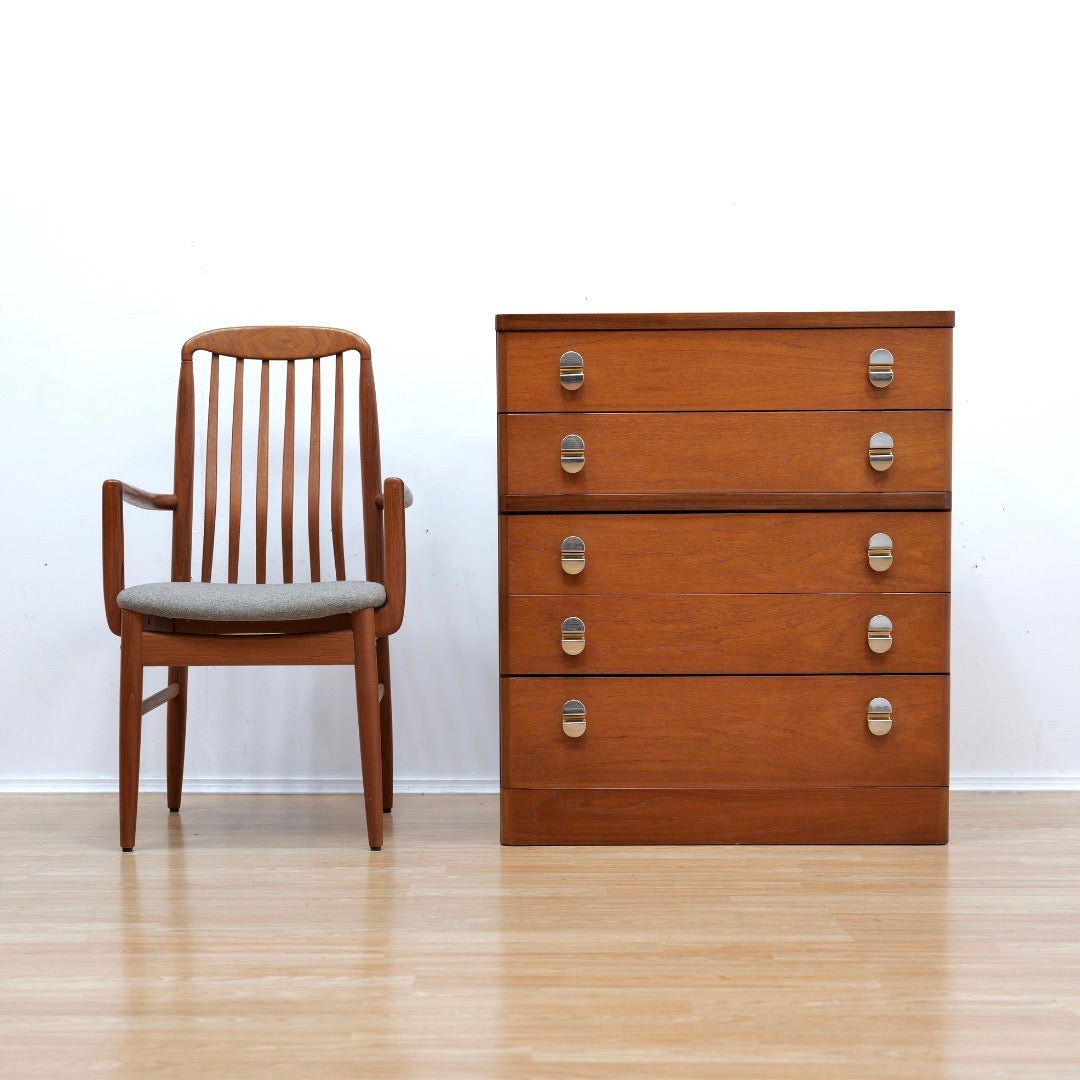 TALL MID CENTURY TEAK DRESSER BY STAG FURNITURE