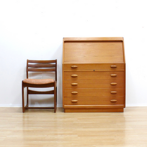 DANISH MODERN TEAK SECRETARY DESK BY BENT MØLLER JØRGENSEN FOR DYRLUND FURNITURE