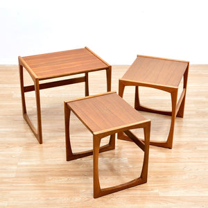 MID CENTURY NEST OF TEAK SIDE TABLES BY VB WILKINS FOR G PLAN