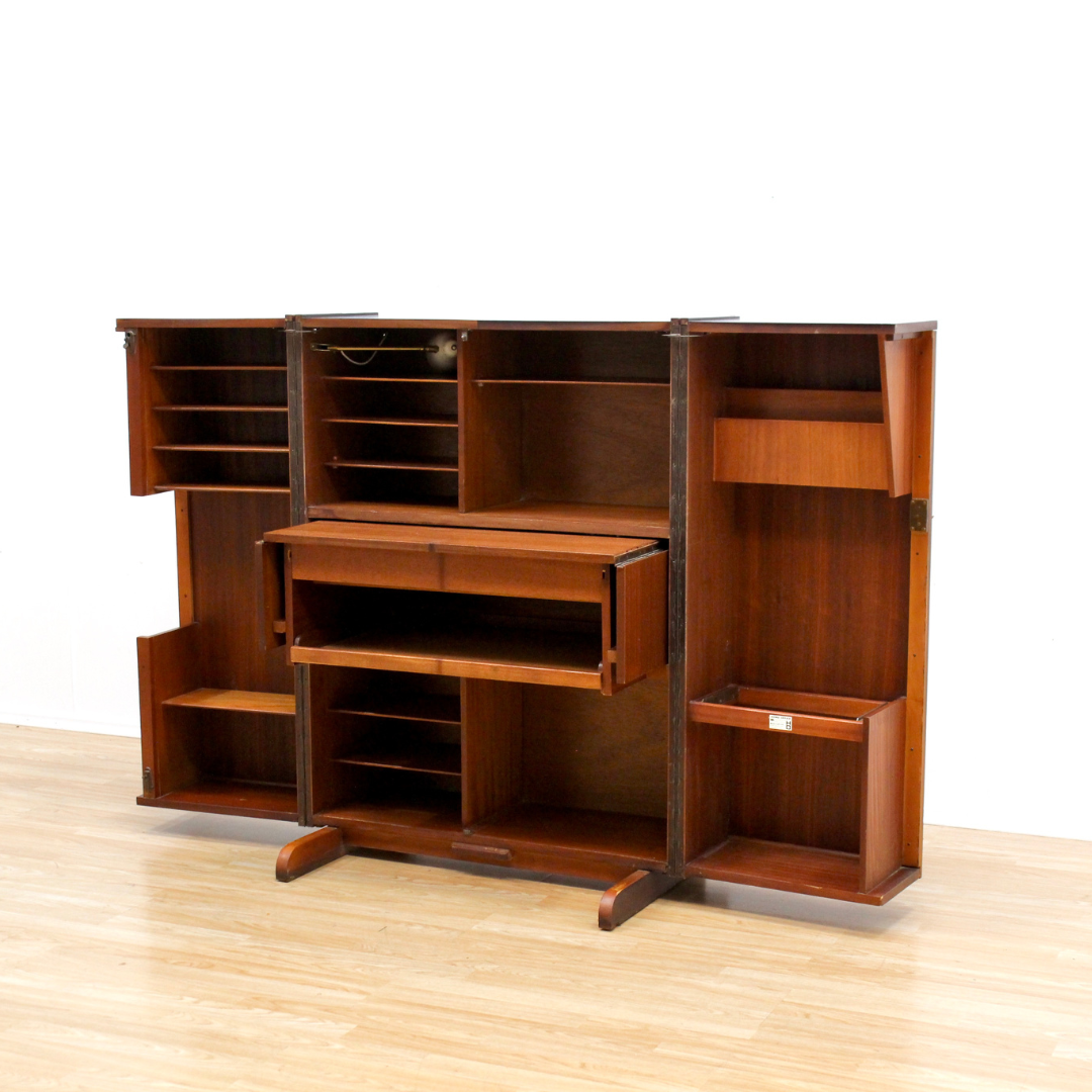 MID CENTURY MAGIC BOX HOME OFFICE DESK BY MUMENTHALER & MEIER FOR NEWCRAFT LTD IN ROSEWOOD