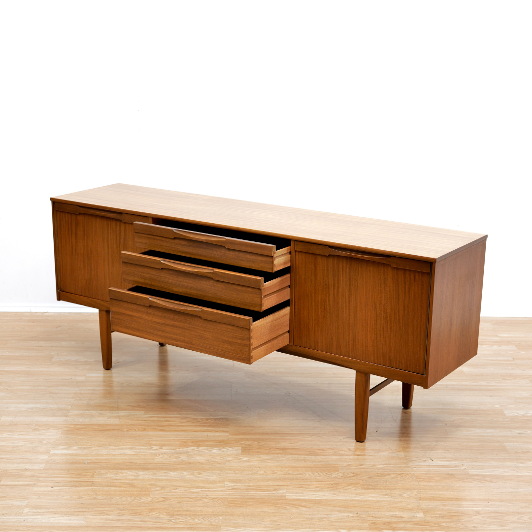 MID CENTURY TEAK CREDENZA BY NATHAN FURNITURE