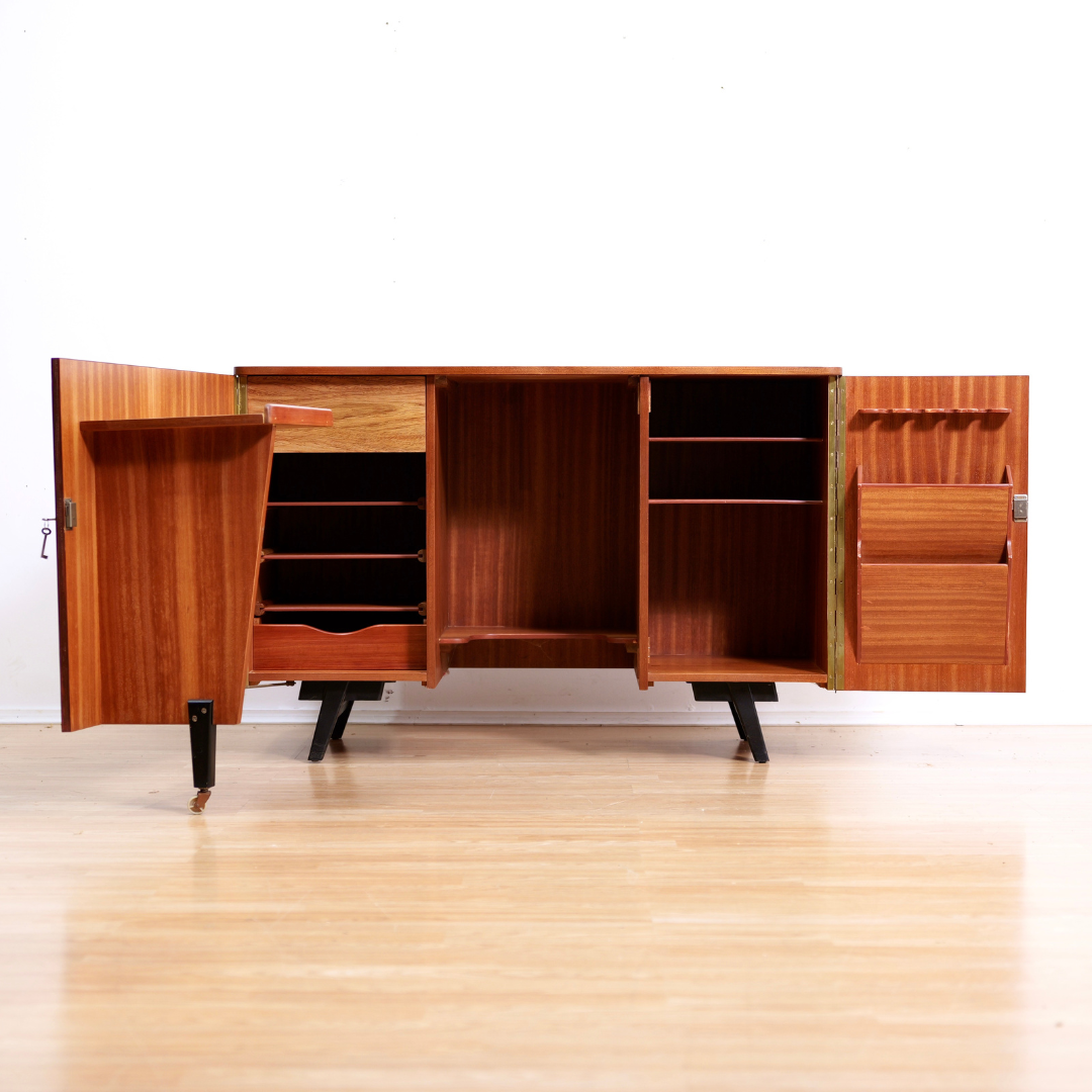 MID CENTURY TEAK FOLDING HOME OFFICE DESK