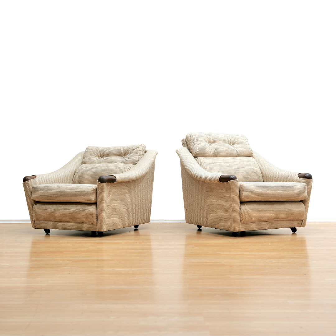 Pair of 1970s His & Her Lounge Chairs by G Plan