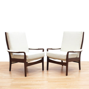 PAIR OF MID CENTURY LOUNGE CHAIRS BY CINTIQUE IN BOUCLE