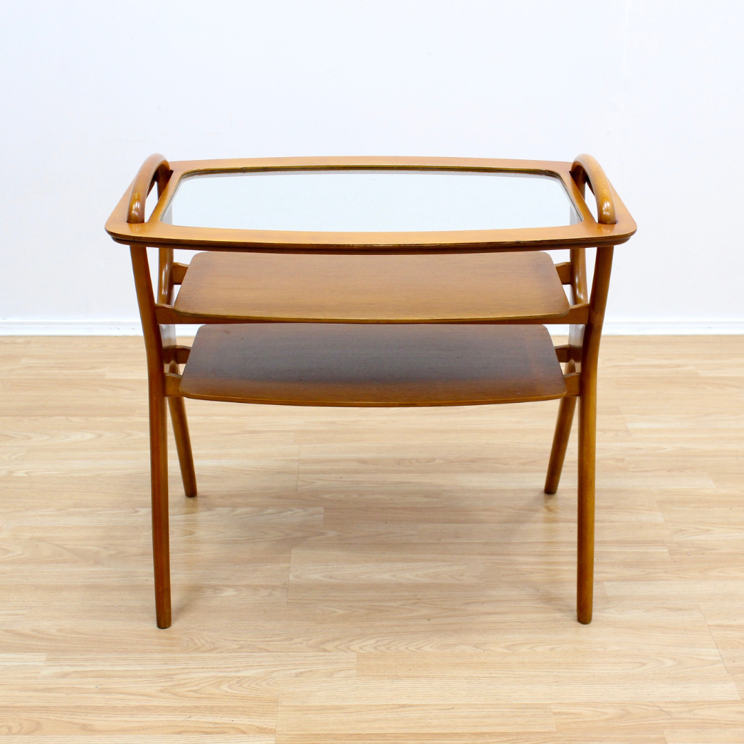MID CENTURY SIDE TABLE SERVING TRAY BY HANS OLSEN