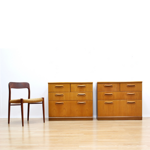 PAIR OF MID CENTURY TEAK DRESSERS NIGHTSTANDS BY MEREDEW FURNITURE