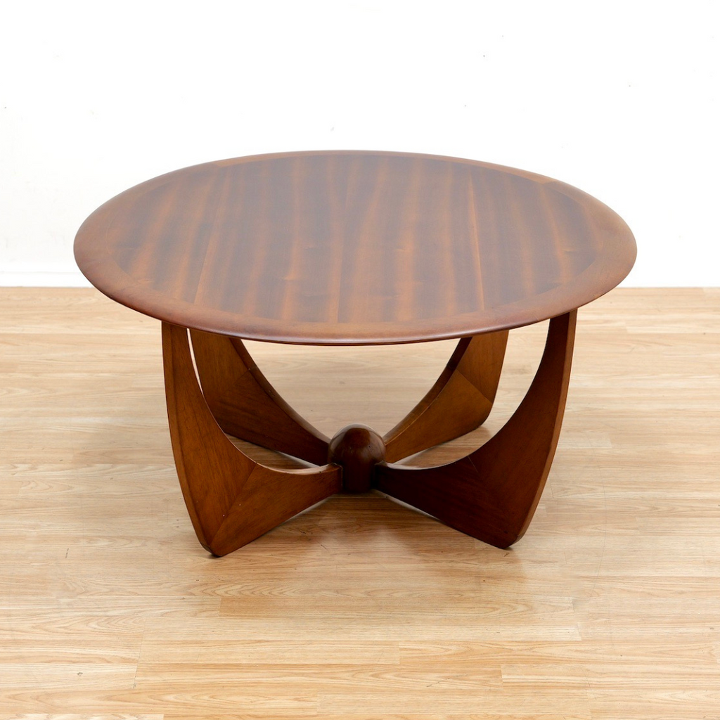 MID CENTURY TEAK ROUND COFFEE TABLE