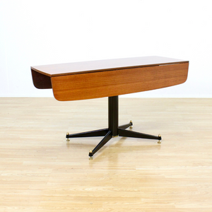 1950S ELEVATOR COFFEE DROPLEAF DINING TABLE BY E GOMME
