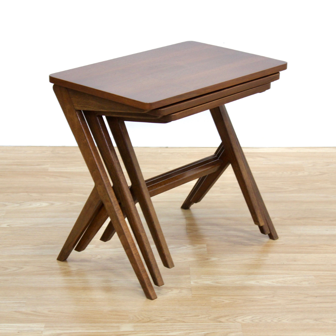 MID CENTURY WALNUT NESTING TABLES BY BENGT RUDA