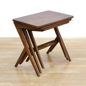 MID CENTURY WALNUT NESTING TABLES BY BENGT RUDA