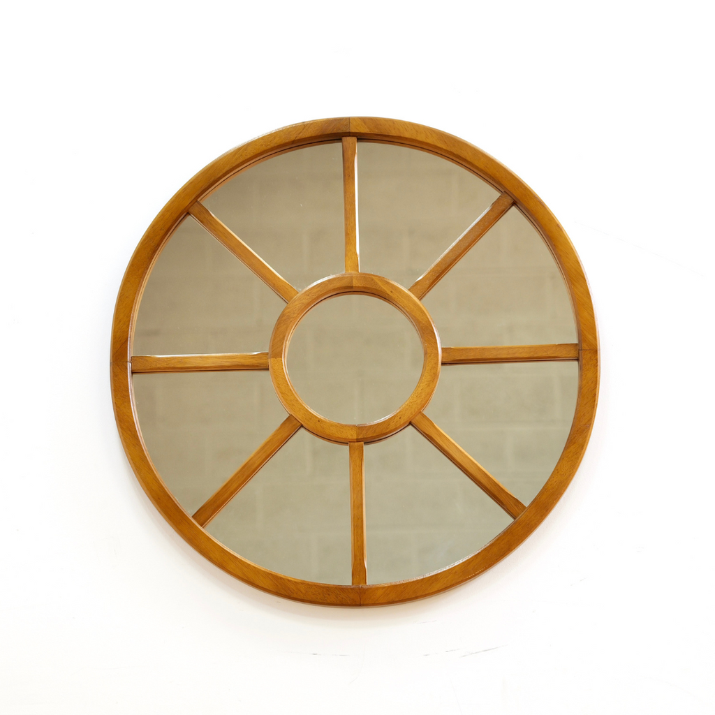 VINTAGE 1970S ROUND PANEL WALL MIRROR
