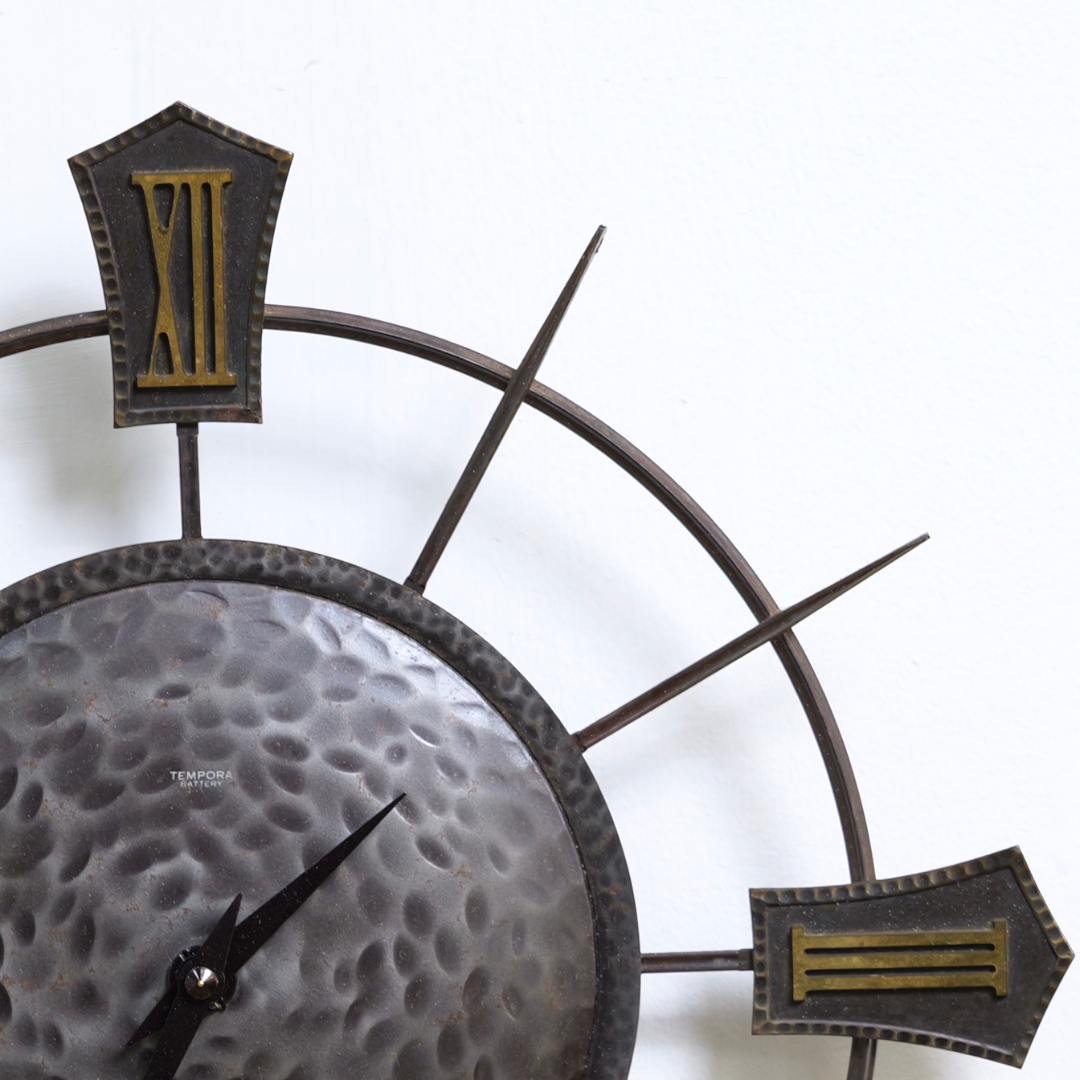 MID CENTURY BRUTALIST WALL CLOCK BY TEMPORA