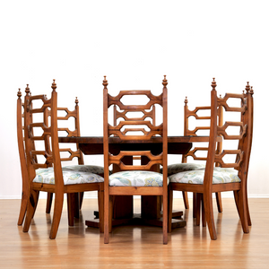 1970S HAND CARVED BRUTALIST DINING SET BY AQUARIUS ENTERPRISES AFRICA