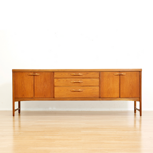 LONG MID CENTURY TEAK CREDENZA BY NATHAN FURNITURE OF LONDON
