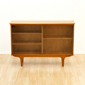 MID CENTURY DANISH TEAK & GLASS ENTRYWAY CHINA CABINET