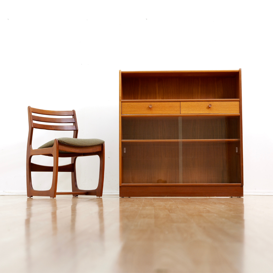 Pair of Vintage Teak China Display Cabinets by Nathan Furniture