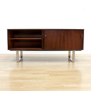 1970S ROSEWOOD & CHROME CREDENZA BY TREVOR CHINN & RAY LEIGH FOR GORDON RUSSELL