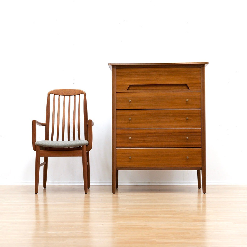 LARGE MID CENTURY TALLBOY DRESSER BY A. YOUNGER LTD