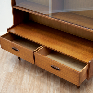 MID CENTURY TEAK CHINA CABINET