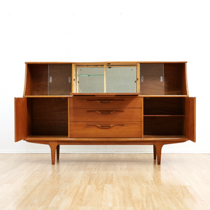 MID CENTURY TALL CREDENZA BUFFET BY JENTIQUE FURNITURE
