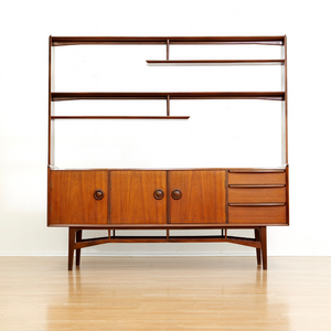 MID CENTURY DANISH TEAK ROOM DIVIDER CREDENZA BOOKCASE