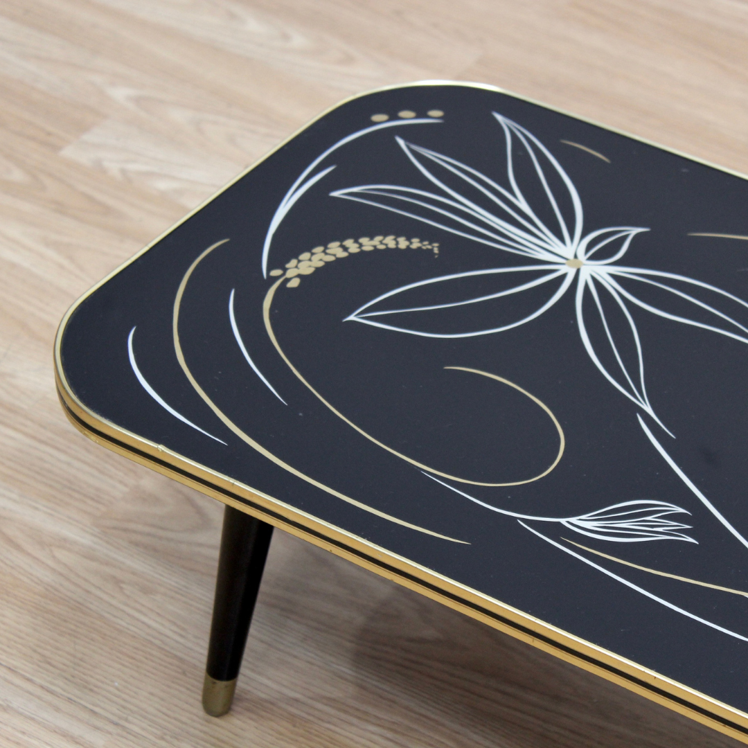 MID CENTURY ATOMIC FLORAL COFFEE TABLE
