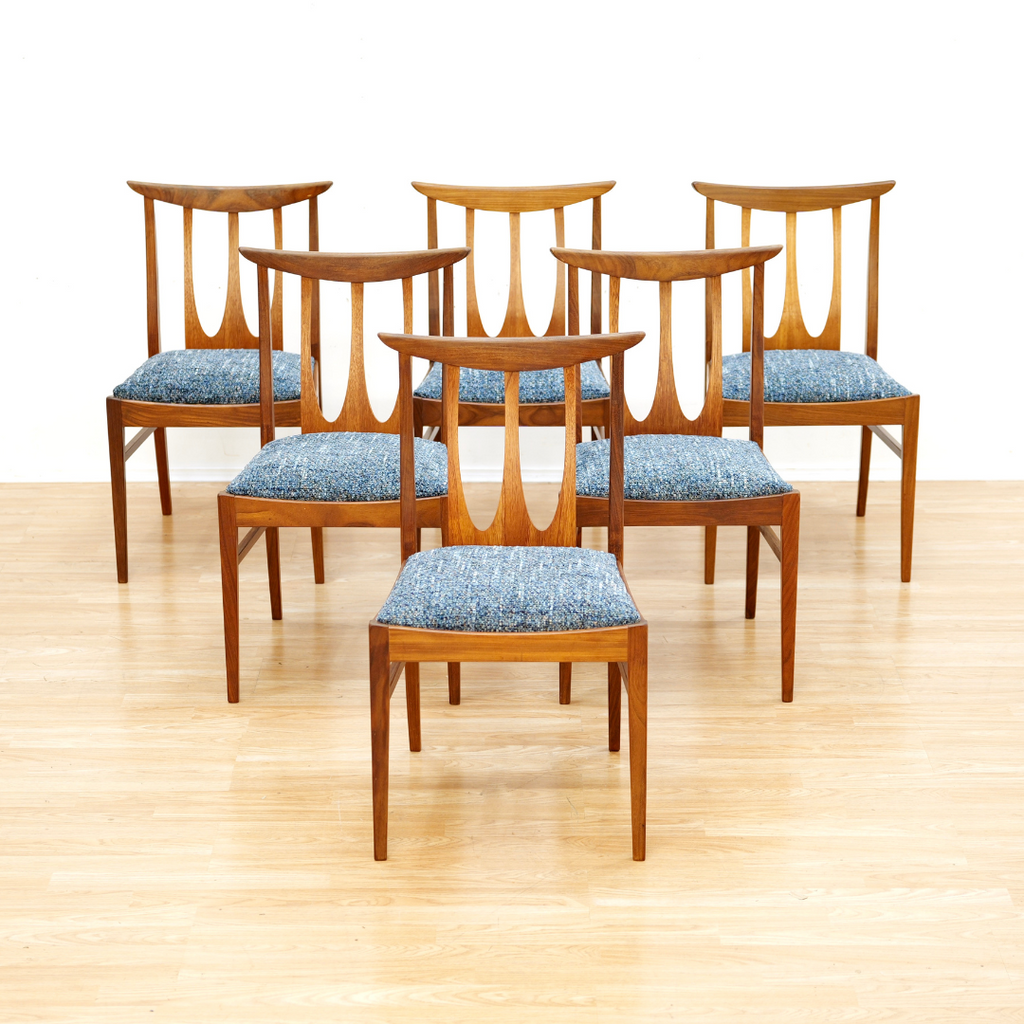 SET OF SIX MID CENTURY DINING CHAIRS BY G PLAN IN BLUE