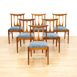 SET OF SIX MID CENTURY DINING CHAIRS BY G PLAN IN BLUE
