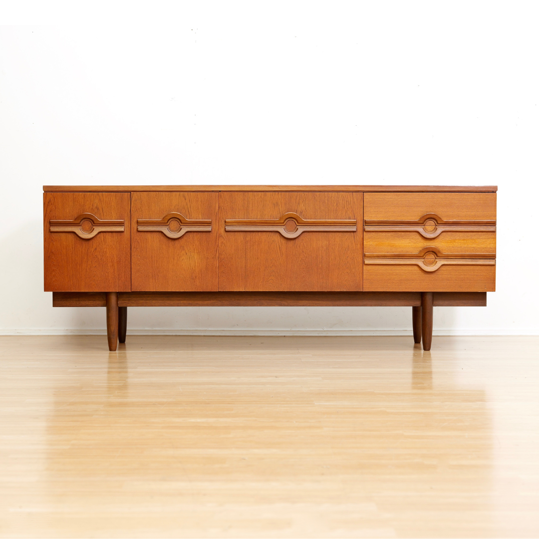 Reserved MID CENTURY LONG TEAK CREDENZA BY STONEHILL FURNITURE