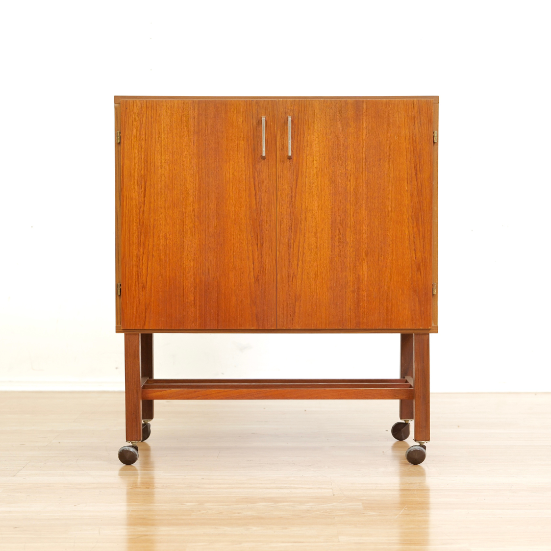 Mid Century Teak Vinyl Record Cabinet by Meredew Furniture