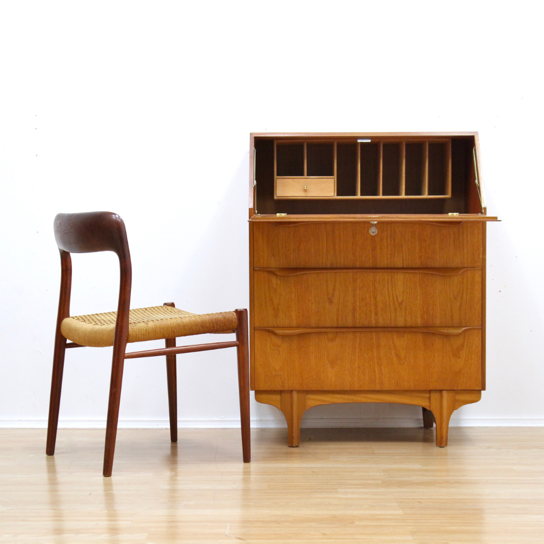 MID CENTURY SECRETARY DESK BUREAU BY SUTCLIFFE OF TODMORDEN