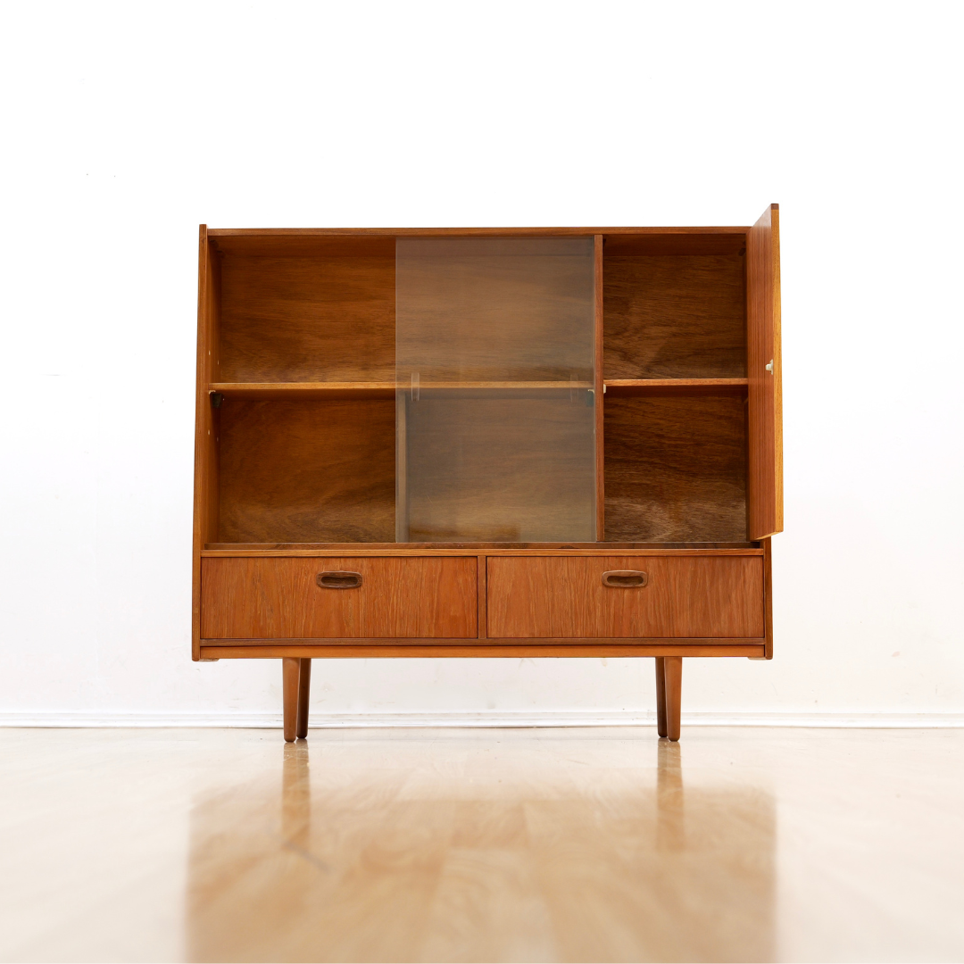 MID CENTURY TEAK CHINA ENTRYWAY CABINET