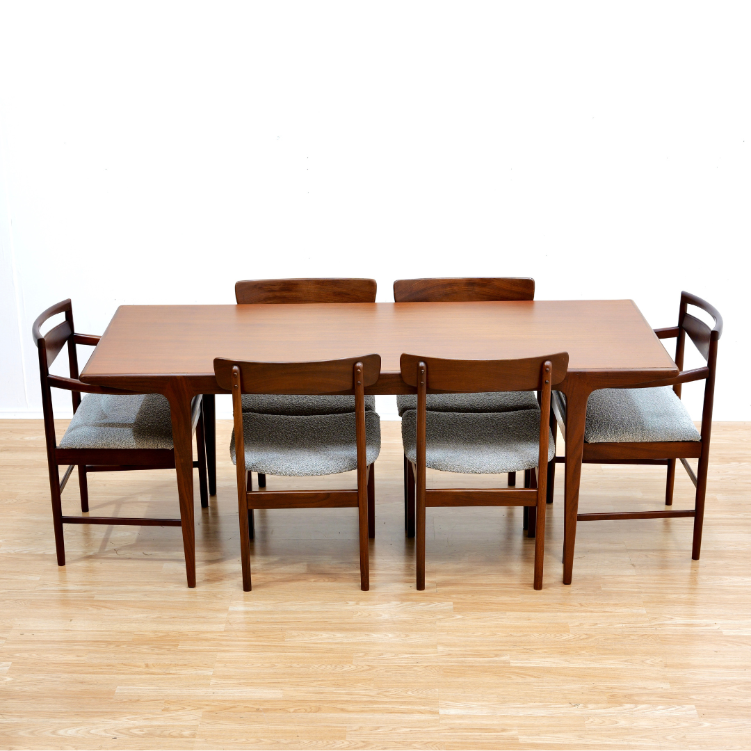 MID CENTURY DINING TABLE & CHAIRS BY A YOUNGER